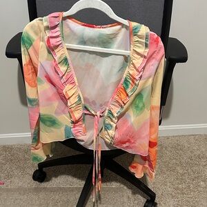 Colorful Ruffled Women's Top